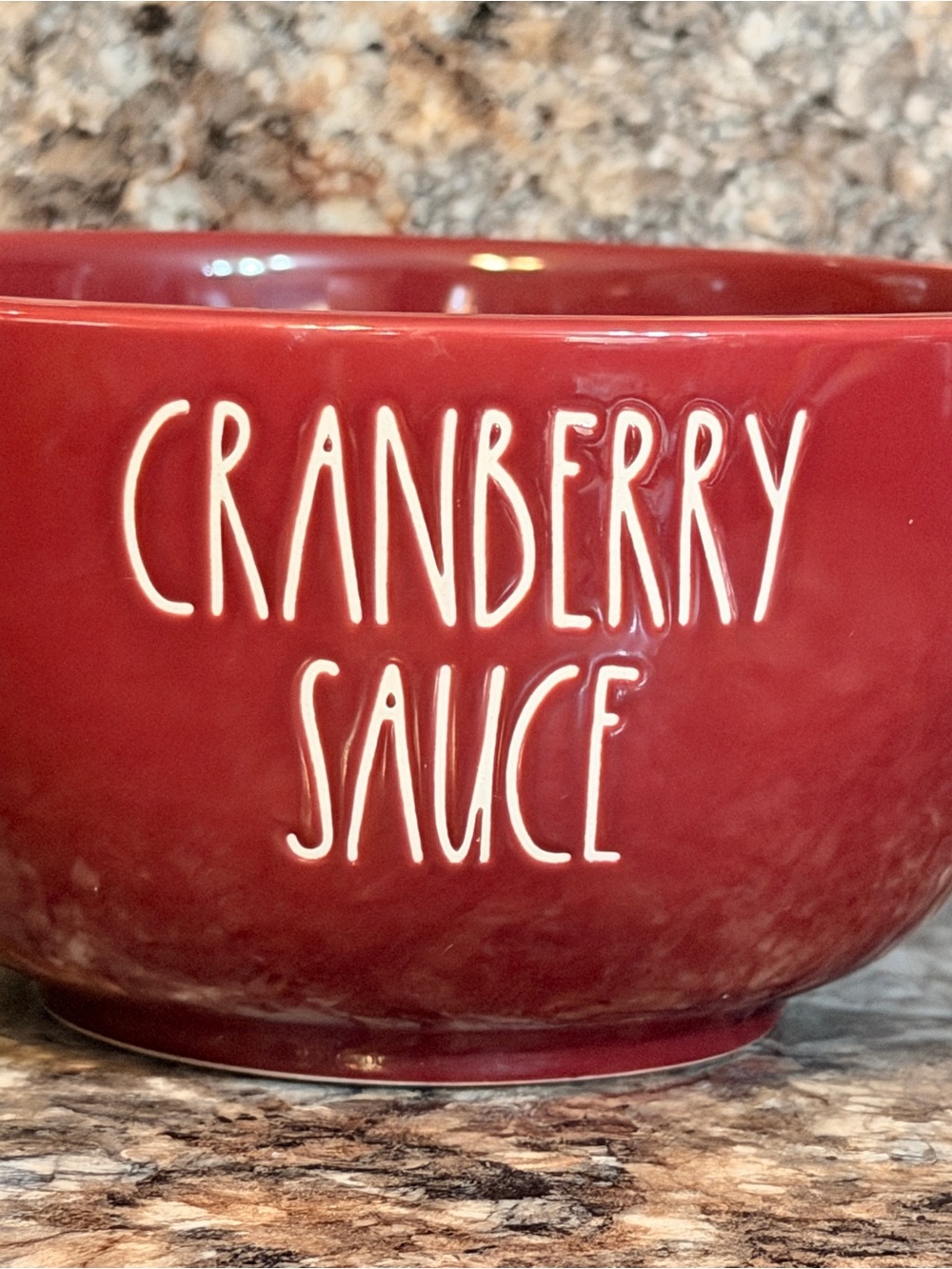 Rae Dunn Cranberry Sauce Red Serving Bowl Holidays